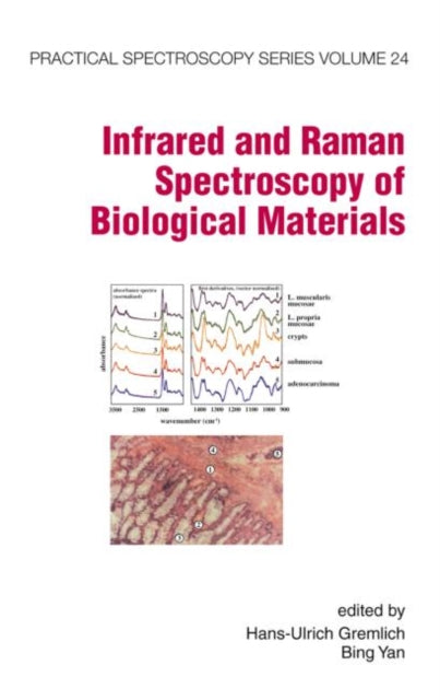 Book cover of: Infrared and Raman Spectroscopy of Biological Materials. By: Hans-Ulrich Gremlich