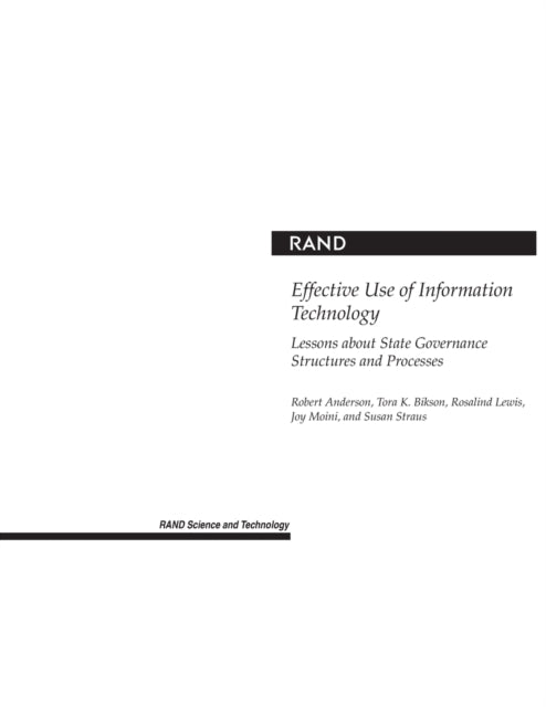 Book cover of: Effective Use of Information Technology. By: Robert Anderson