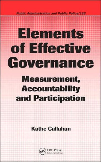 Book cover of: Elements of Effective Governance. By: Kathe Callahan