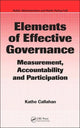 Book cover of: Elements of Effective Governance. By: Kathe Callahan