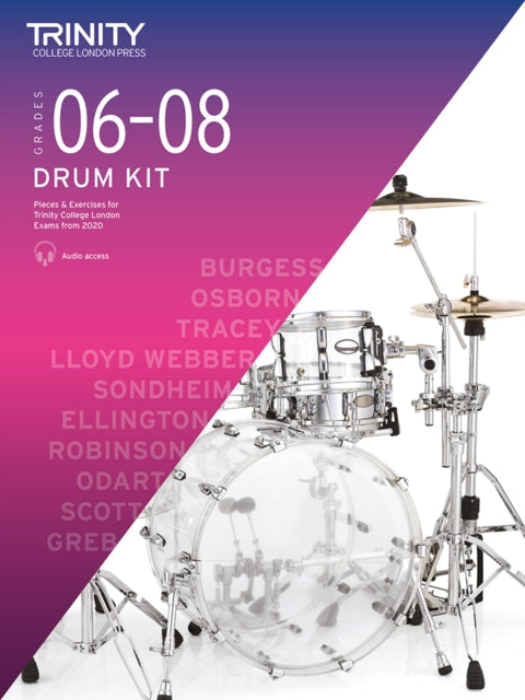 Book cover of: Trinity College London Drum Kit From 2020. Grades 6-8. By: Trinity College London