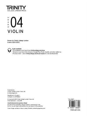 Trinity College London Violin Exam Pieces From 2020: Grade 4 (part only)