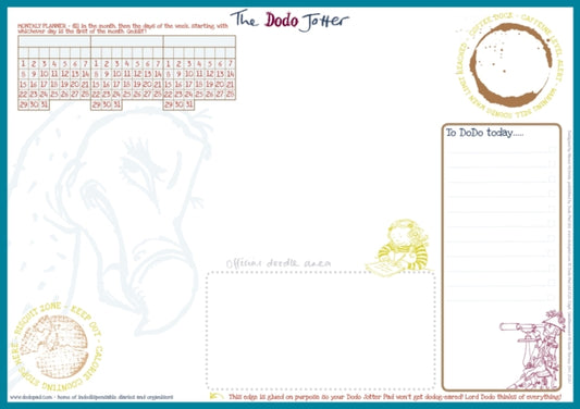 Book cover of: Dodo Jotter Pad - A3 Desk Sized Jotter-Scribble-Doodle-to-do-List-Tear-off-Notepad