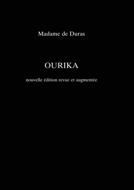Book cover of: Ourika. By: Duras