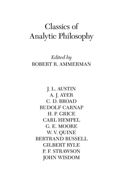 Book cover of: Classics of Analytic Philosophy