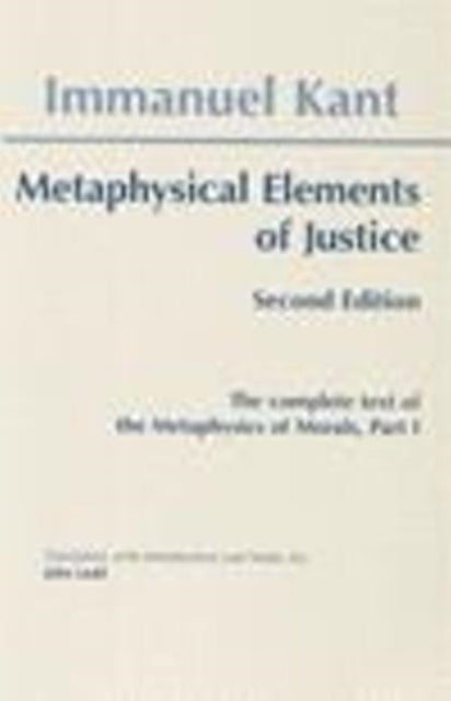 Book cover of: Metaphysical Elements of Justice