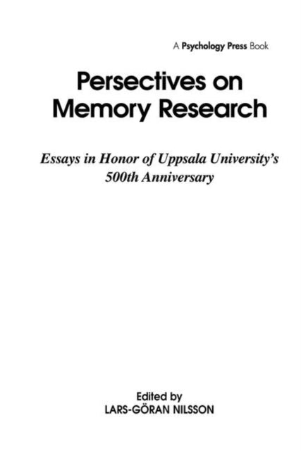 Book cover of: Perspectives on Memory Research