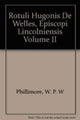 Book cover of: Rotuli Hugonis de Welles [II]