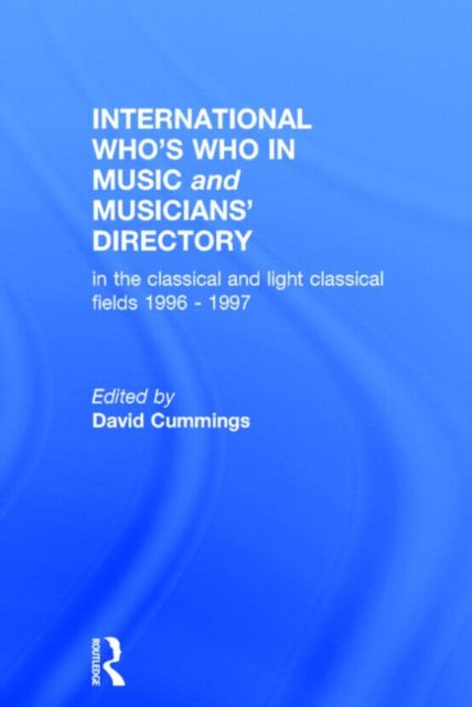 Book cover of: Intl Whos Who Music&Ency Ed15. By: 15th Ed