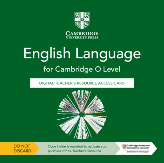 Book cover of: Cambridge O Level English Language Digital Teacher's Resource Access Card. By: Patrick Creamer