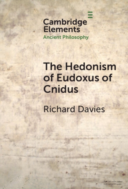 Book cover of: Hedonism of Eudoxus of Cnidus. By: Richard Davies