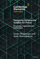 Book cover of: Designing Behavioural Insights for Policy. By: Ishani Mukherjee