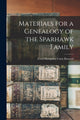 Book cover of: Materials for a Genealogy of the Sparhawk Family