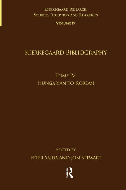 Volume 19, Tome IV: Kierkegaard Bibliography