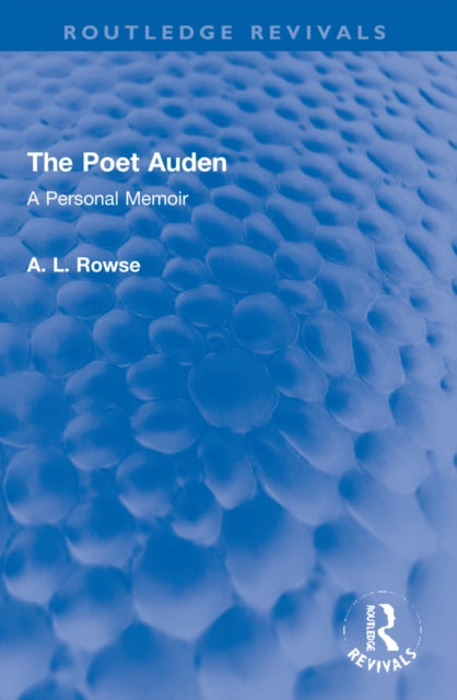 Book cover of: Poet Auden. By: A. L. Rowse