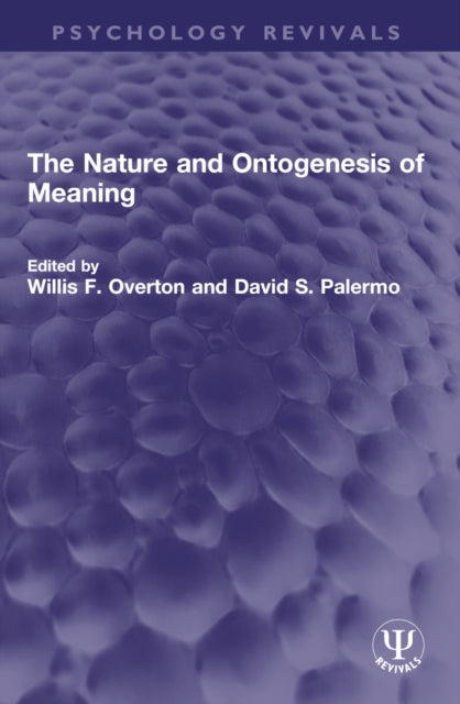 Book cover of: Nature and Ontogenesis of Meaning
