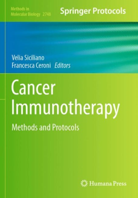 Book cover of: Cancer Immunotherapy. By: Velia Siciliano