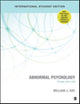 Book cover of: Abnormal Psychology - International Student Edition. By: William J. Ray