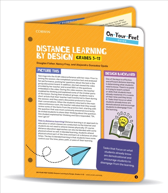 Book cover of: On-Your-Feet Guide: Distance Learning by Design, Grades 3-12. By: Douglas Fisher