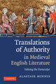 Book cover of: Translations of Authority in Medieval English Literature. By: Alastair Minnis