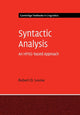 Book cover of: Syntactic Analysis. By: Robert D. Levine