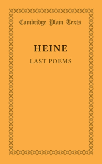 Book cover of: Last Poems. By: Heinrich Heine