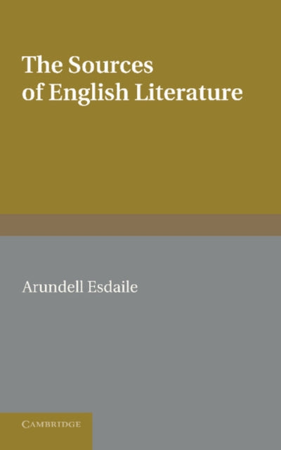 Book cover of: Sources of English Literature. By: Arundell Esdaile