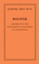 Book cover of: Address to the Venezuelan Congress at Angostura. By: Simón Bolivar