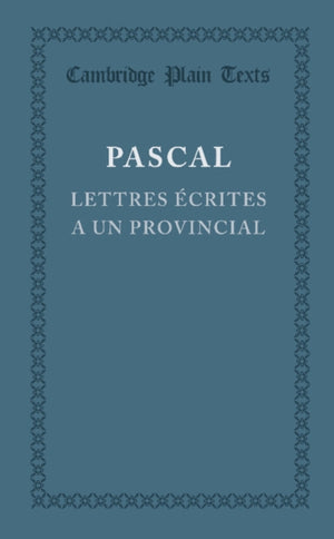 Lettres ecrites a un provincial