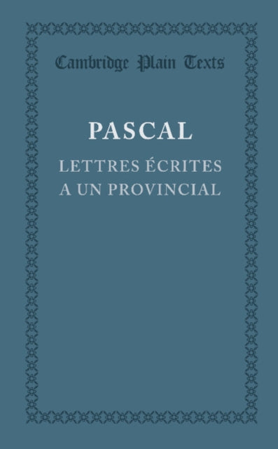Lettres ecrites a un provincial