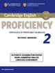 Book cover of: Cambridge English Proficiency 2 Student's Book without Answers