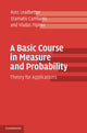 Book cover of: Basic Course in Measure and Probability