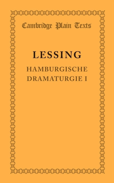 Book cover of: Hamburgische Dramaturgie I. By: Gotthold Ephraim Lessing
