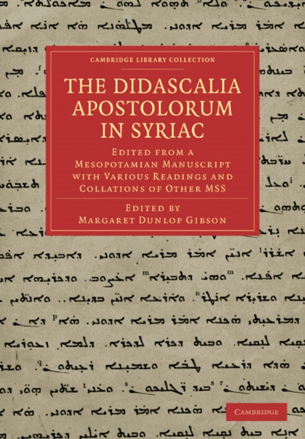 Book cover of: Didascalia Apostolorum in Syriac. By: Margaret Dunlop Gibson