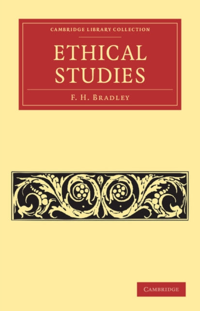 Book cover of: Ethical Studies. By: F. H. Bradley