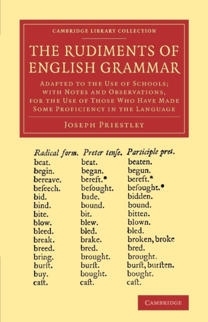 Book cover of: Rudiments of English Grammar. By: Joseph Priestley