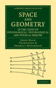 Book cover of: Space and Geometry in the Light of Physiological, Psychological and Physical Inquiry. By: Ernst Mach