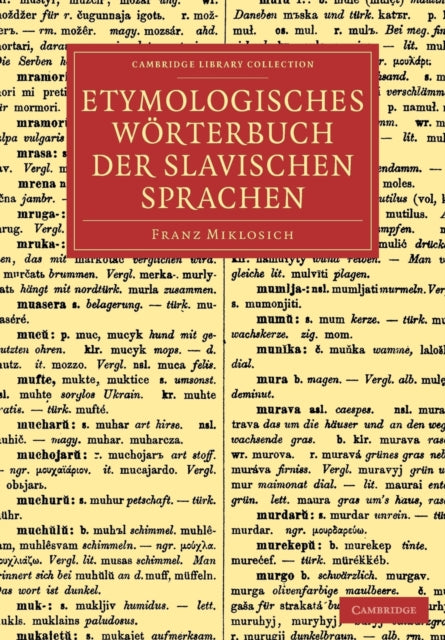 Book cover of: Etymologisches Worterbuch der slavischen Sprachen. By: Franz Miklosich