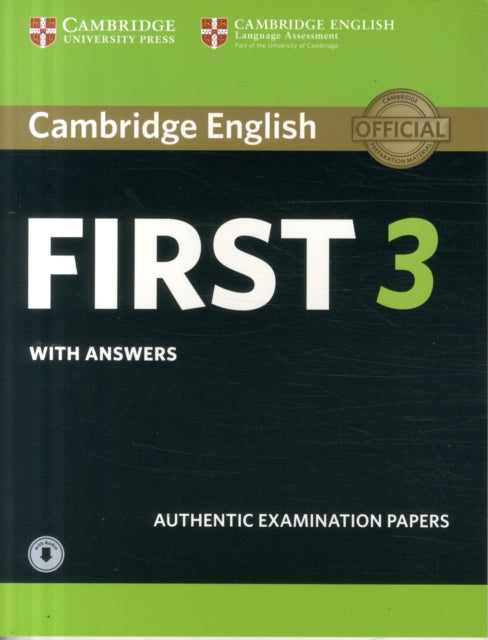 Book cover of: Cambridge English First 3 Student's Book with Answers with Audio