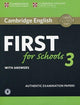 Book cover of: Cambridge English First for Schools 3 Student's Book with Answers with Audio