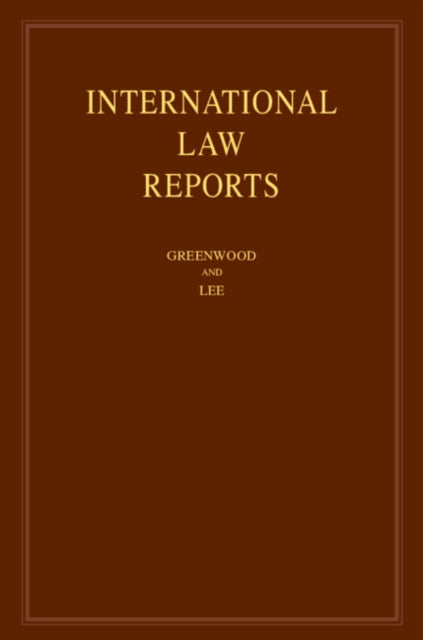 Book cover of: International Law Reports: Volume 176