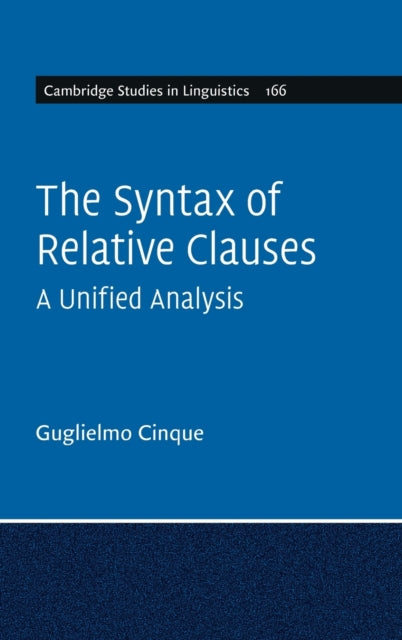 Book cover of: Syntax of Relative Clauses. By: Guglielmo Cinque