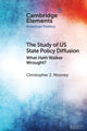 Book cover of: Study of US State Policy Diffusion. By: Christopher Z. Mooney