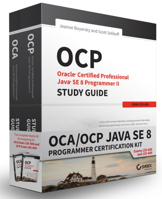 Book cover of: OCA / OCP Java SE 8 Programmer Certification Kit. By: Jeanne Boyarsky