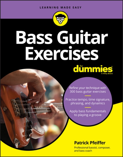 Book cover of: Bass Guitar Exercises For Dummies. By: Patrick Pfeiffer