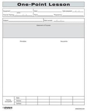 One-Point Lesson Form