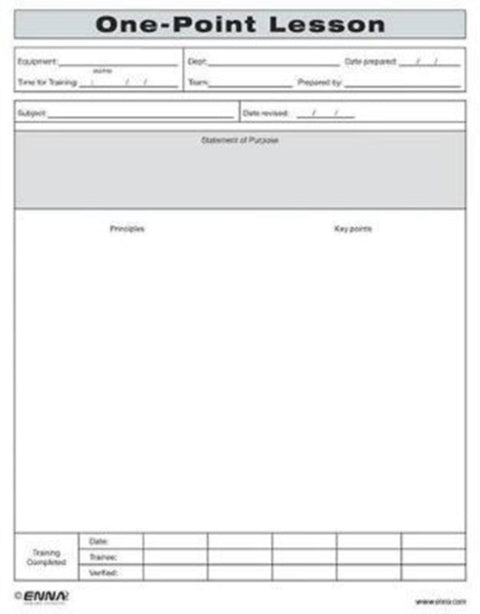 One-Point Lesson Form