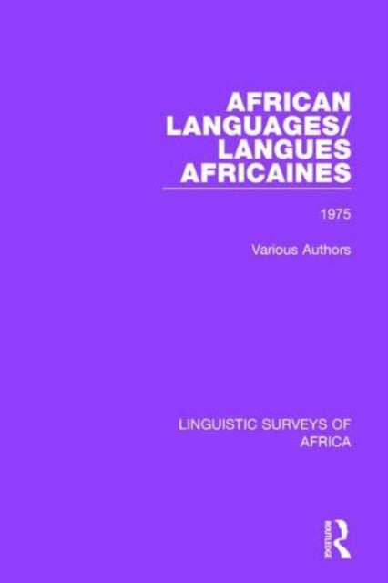 Book cover of: African Languages/Langues Africaines