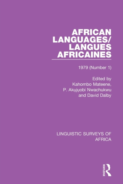Book cover of: African Languages/Langues Africaines. By: Kahombo Mateene