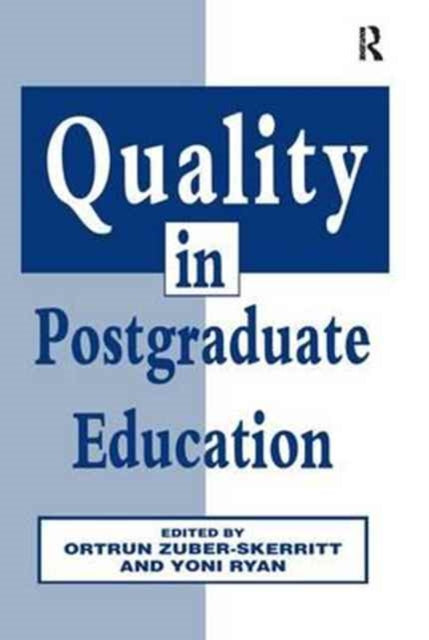 Book cover of: Quality in Postgraduate Education. By: Ryan, Yoni (Lecturer, Academic Staff Development Unit, Queensland University of Technology, Australia), Yoni (Lecturer
